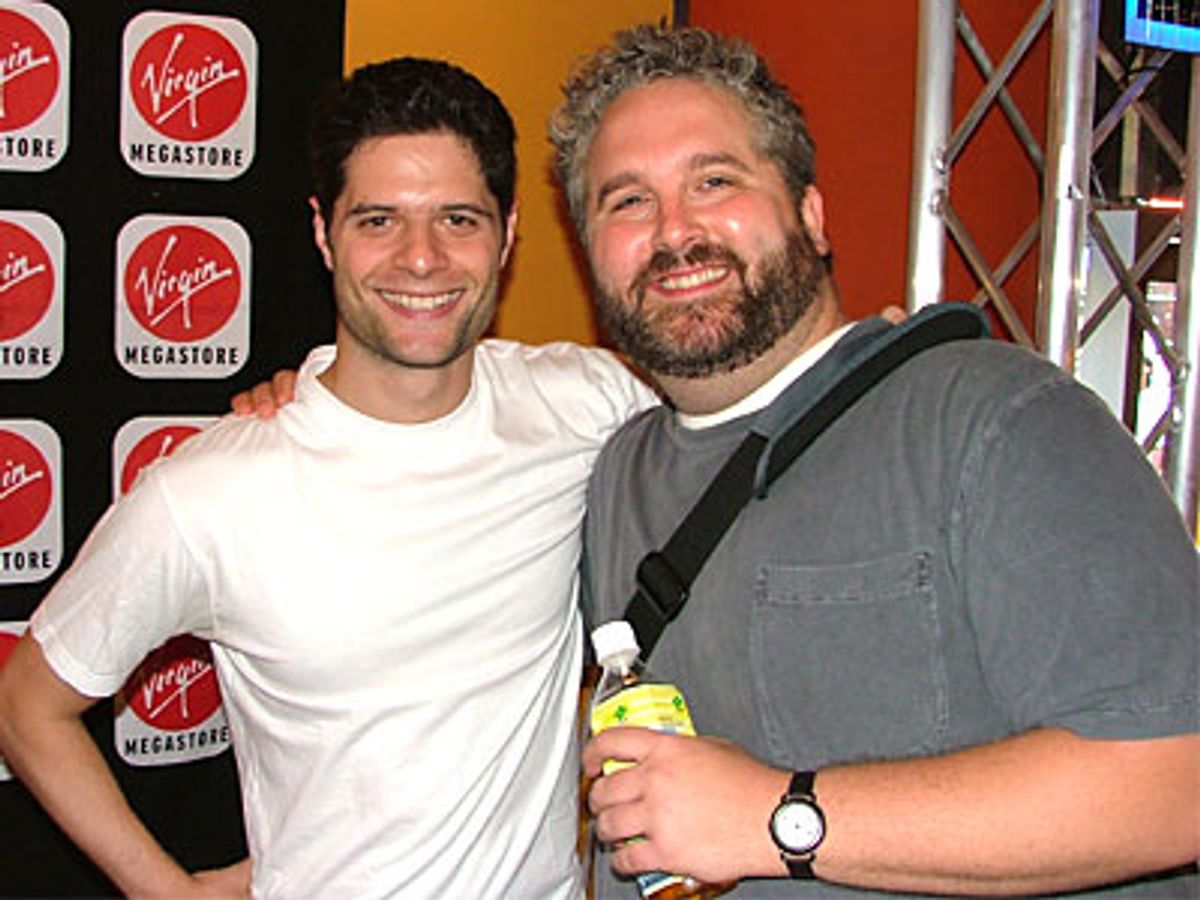 Tom Kitt with Brian Yorkey (Books and Lyrics) at NYMF's 'Feeling Electric' Performs At Virgin Megastore