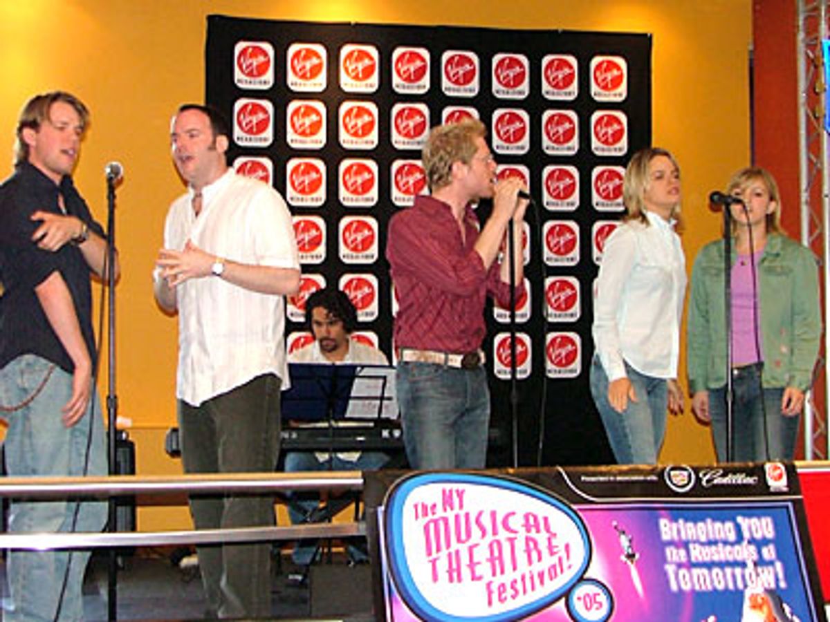 Benjamin, Joe, Anthony, Amy and Annaleigh Ashford at NYMF's 'Feeling Electric' Performs At Virgin Megastore