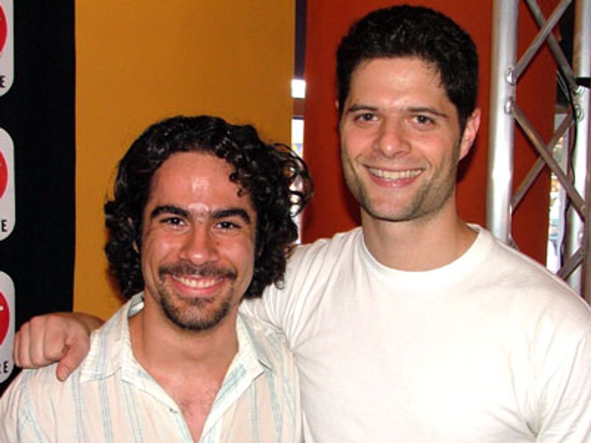Alex and composer Tom Kitt at NYMF's 'Feeling Electric' Performs At Virgin Megastore