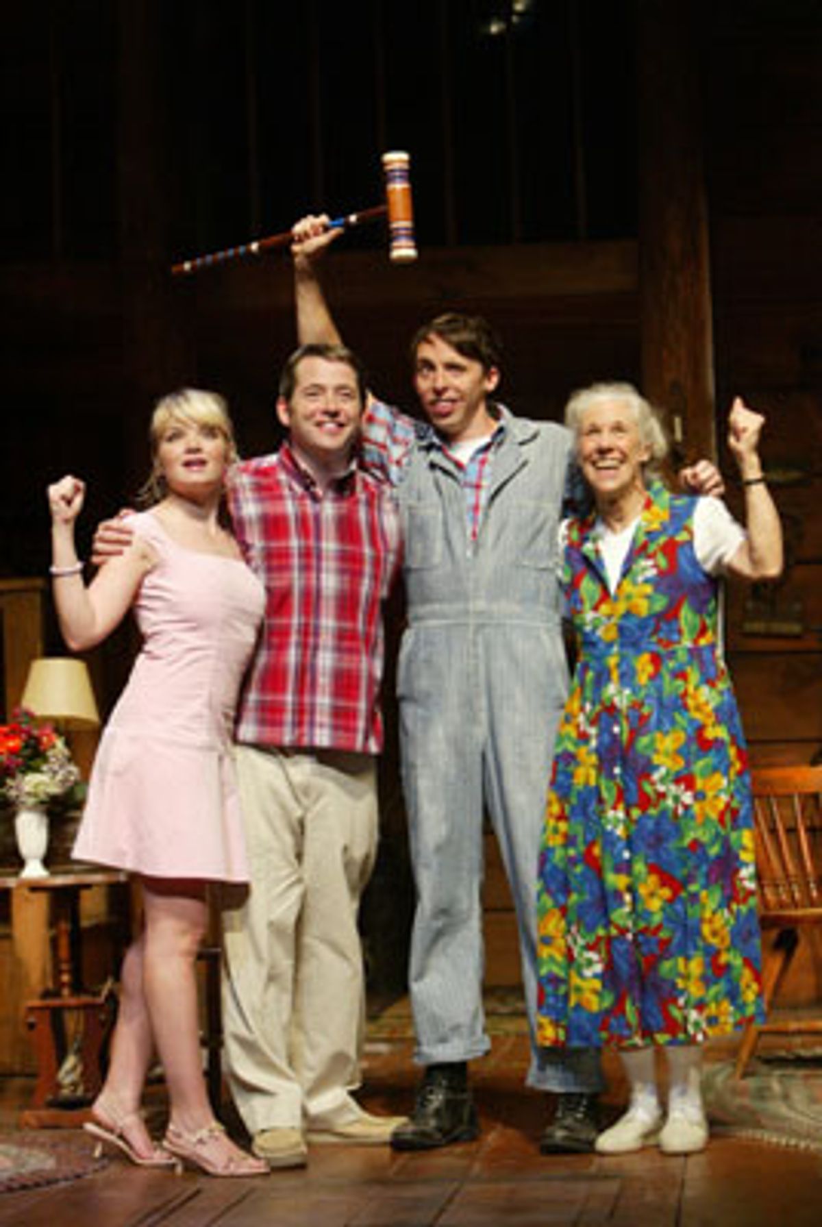 (l-r) Mary Catherine Garrison, Matthew Broderick, Kevin Cahoon and Frances Sternhagen at 
