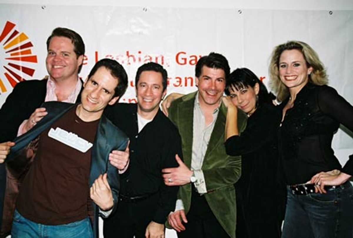 John Treacy Egan, Seth Rudetsky (Producer), Michael Lavine (Musical Director), Bryan Batt, Christine Pedi and Cady Huffman at 