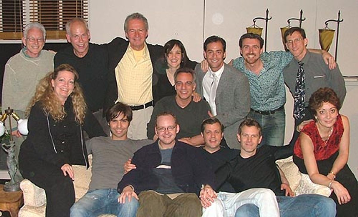 
108 Waverly's Staff and Cast- Supporter Marvin Kahan, Set Designer Michael Hotopp, playwright Dan Clancy, Composer Lynn Portas, GAYFEST Producers Bruce Robert Harris and Andy Sich, ASM Bill Bartas, Ass't Director Aja Kane, Performers Alex Quiroga, Jamie at 