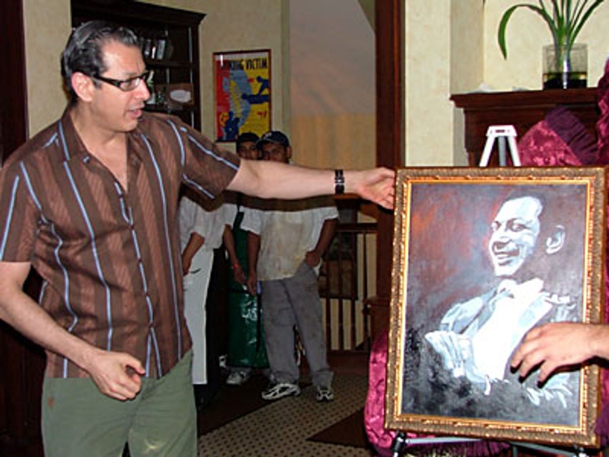 Jeff admires his portrait  at 
