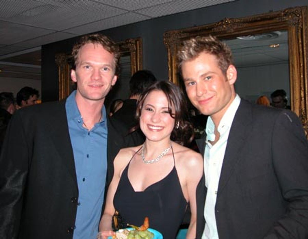 Neil Patrick Harris, friend, and Chad Kimball at 
