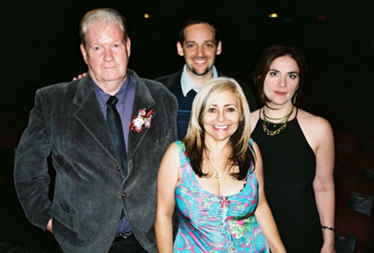 Playwright Doric Wilson, Jason Bowcutt (Executive Director of NYIT Awards), Penny Arcade and Erica Gould at 