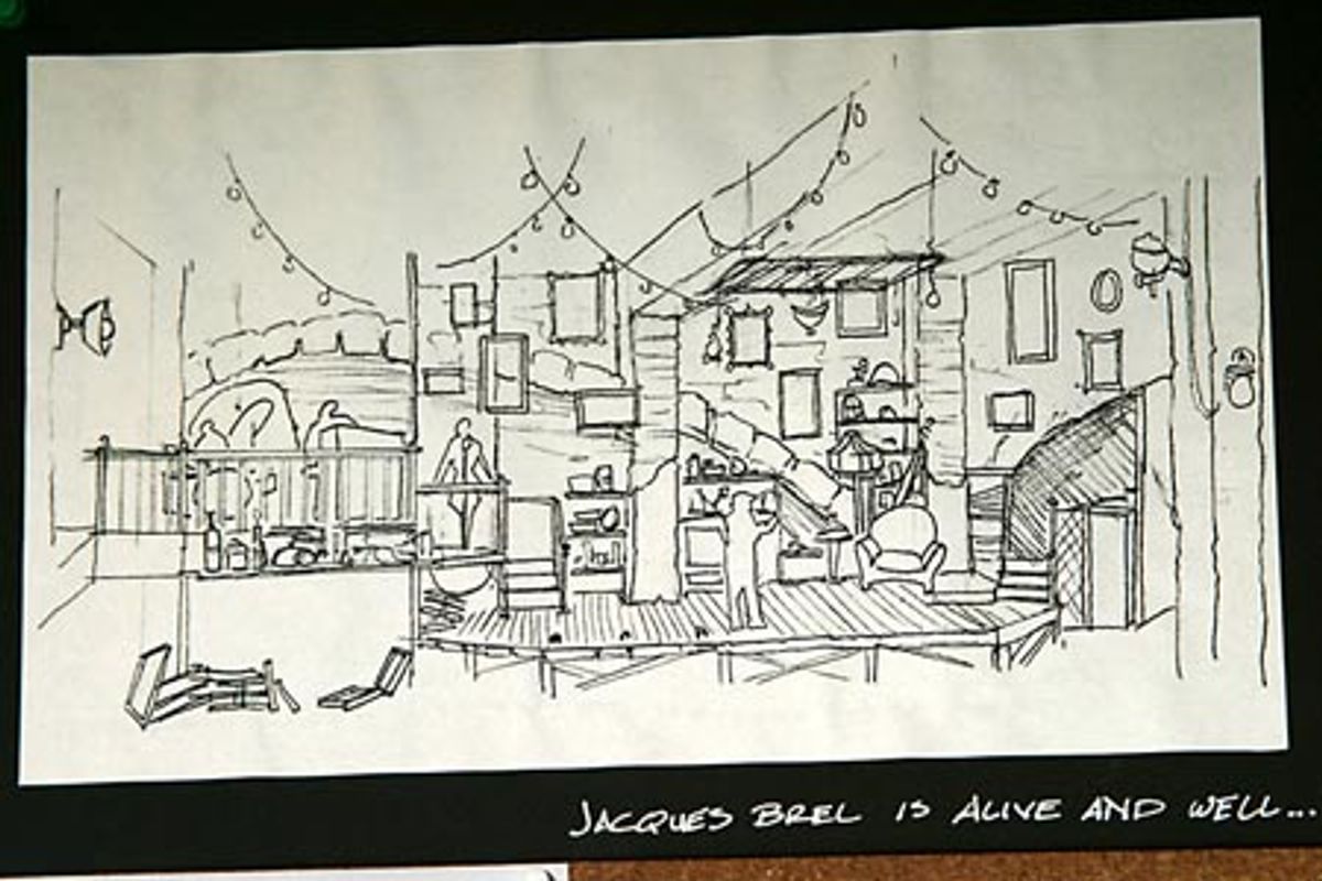 Set Design by Rob Bissinger at JACQUES BREL IS ALIVE AND WELL AND LIVING IN PARIS Press Preview