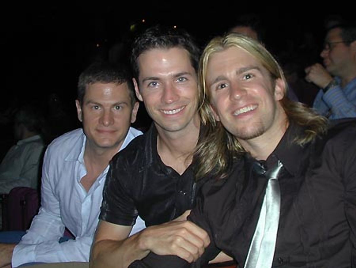 Avenue Q's Leo Daignault, La Cage's Clark Johnsen, Gavin Creel in the Stardust Theatre at 