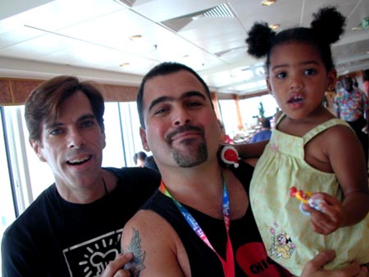 Chicago's David Sabella-Mills with husband, director Tom and their daughter Iraina at 