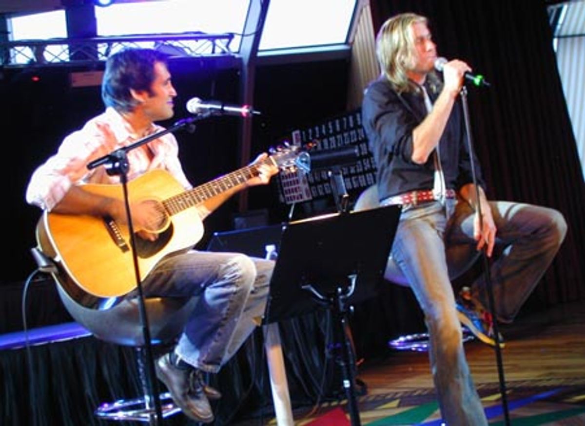 Robbie Roth and Gavin Creel in the Spinnaker Lounge at 