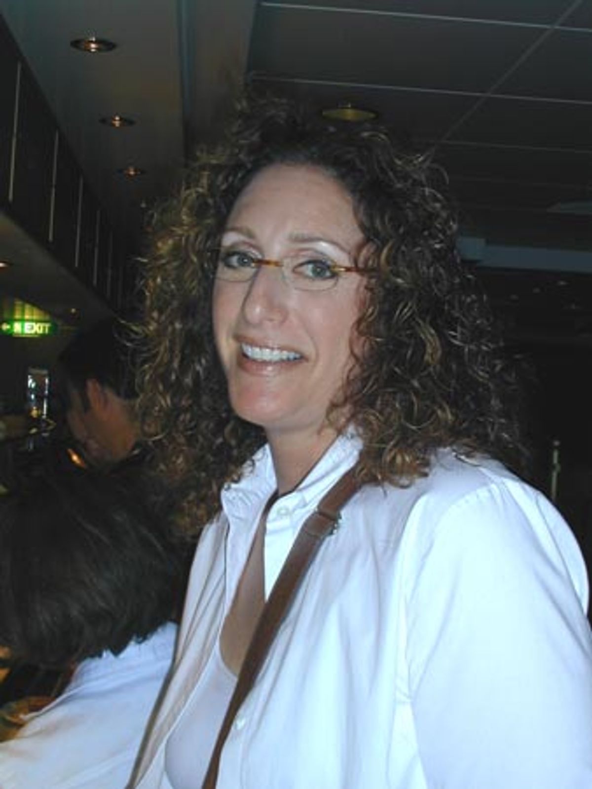 Comedienne Judy Gold in line at the Garden Cafe buffet at 