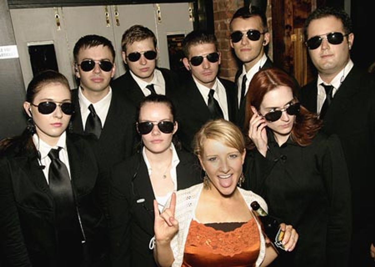 Melissa Rauch with her Secret Service: Front Row (l to r): Britt Bachmann (Asst. Stage Manager), Megan Marchione (Production Stage Manager), and Caitlin McCleery (Set Designer) Back Row (l to r): Aaron Blank (Sound Designer), Winston Beigel, George Gounta at 