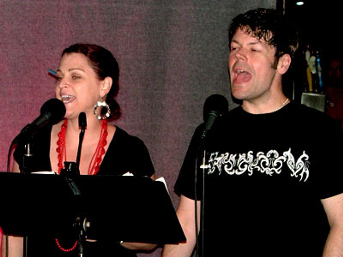Back up singers Natalie Blalock and Eric Pickering at 