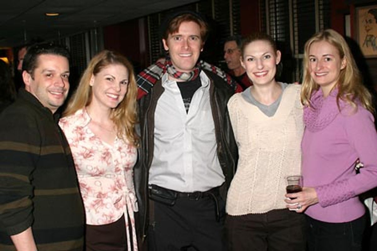 From 'Sarah, Plain and Tall' at the Lucille Lortel: Joe Calarco (Director), Heather Ayers, Larry O'Keefe (composer), Becca Ayers, and Nell Benjamin (Lyricist) at 