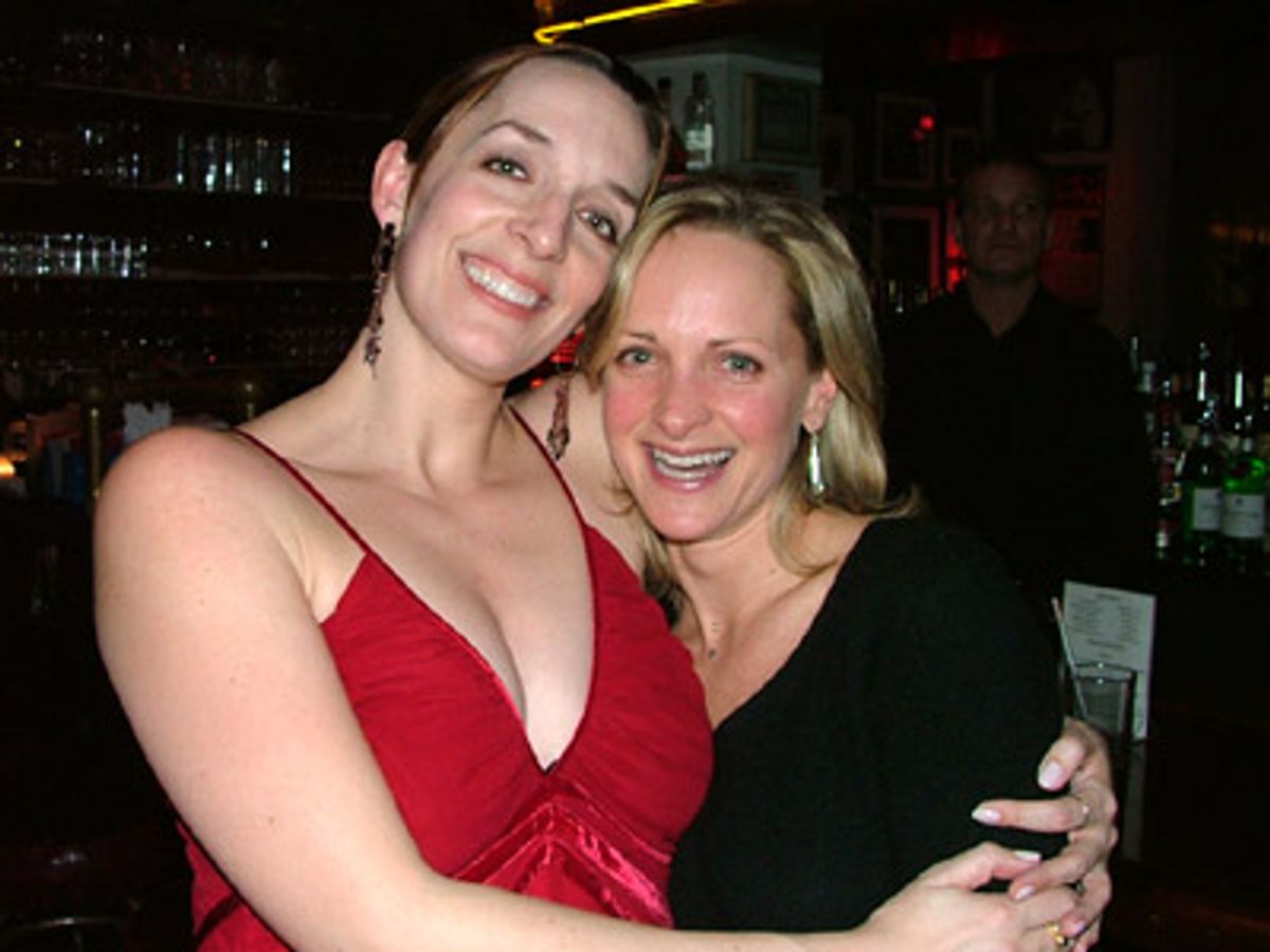 Paige Price and Julia embrace after the performance at 