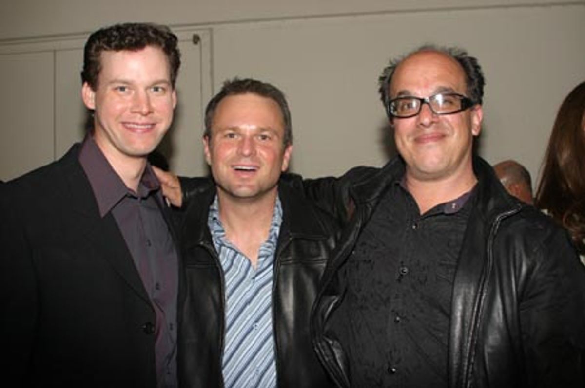 Sam Harris with Kevin Earley (Bill Sampson) and Reprise! Casting Director Bruce Newberg at 