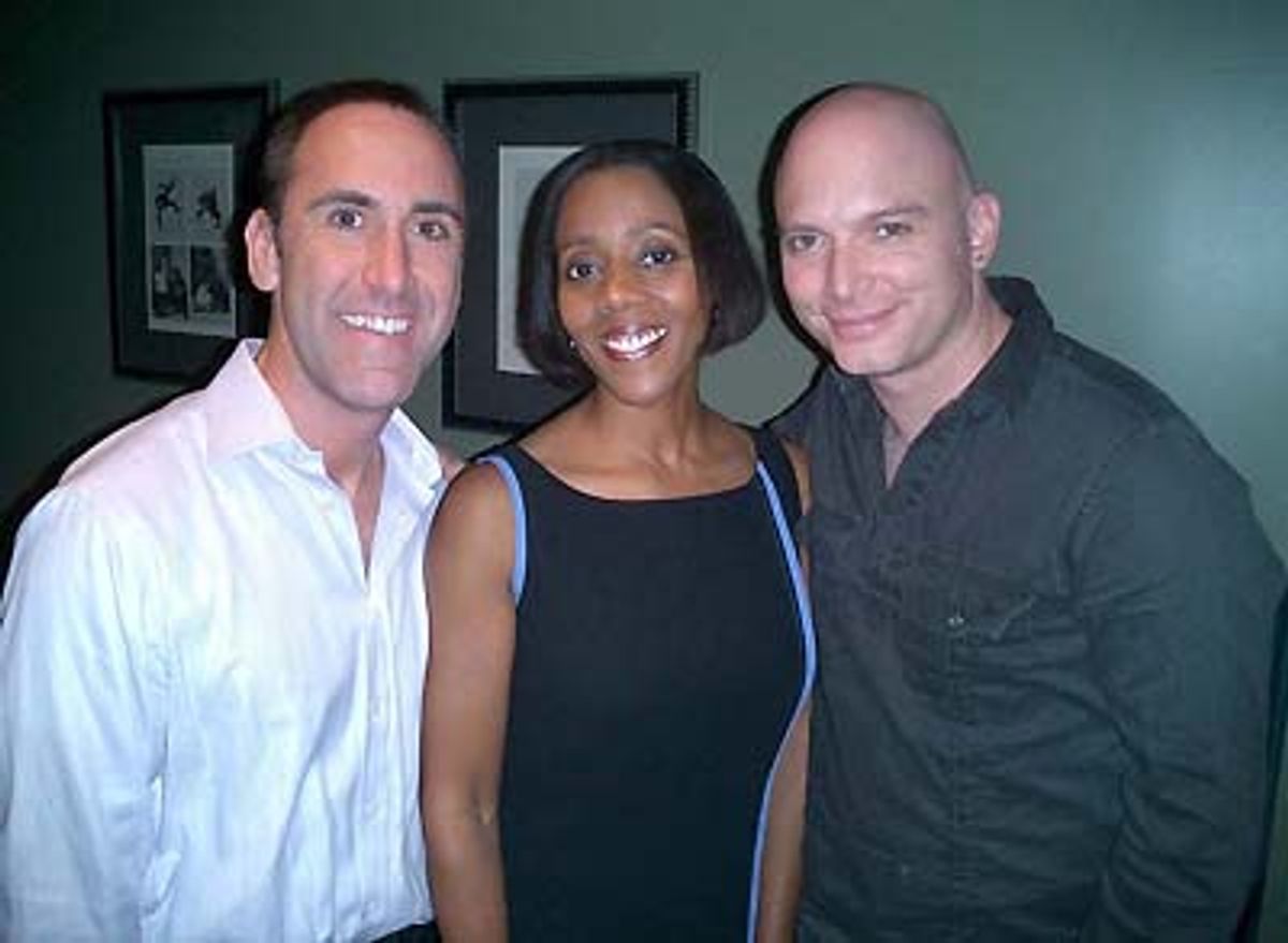 Jim Jones (Senior Advisor to the Kerry Campaign), Laurie WIlliamson and Michael Cerveris  at 