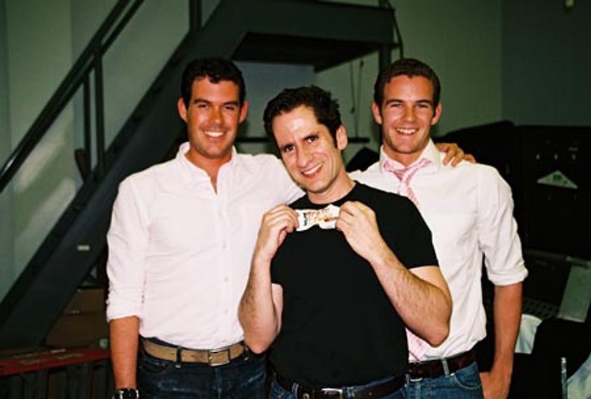 Brian Farley, Seth Rudetsky (Musical Director) and Ted Farley at 