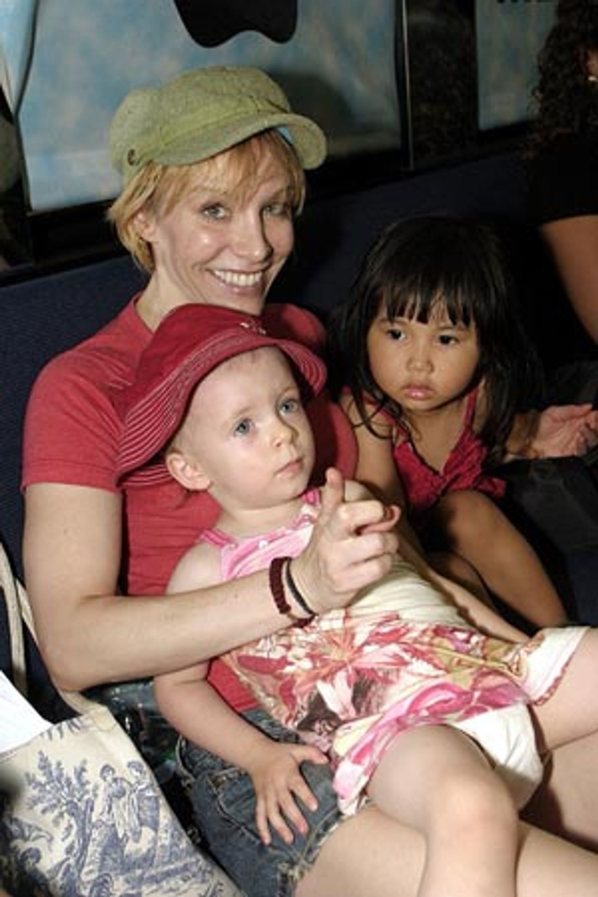 Charlotte D'Amboise and her two little angels at 