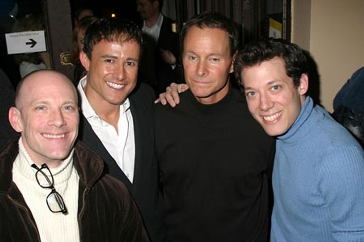 David Drake ('The Night Larry Kramer Kissed Me'), Steven Fales, Emmet Foster ('So...It's Come to This'), and John Tartaglia at 