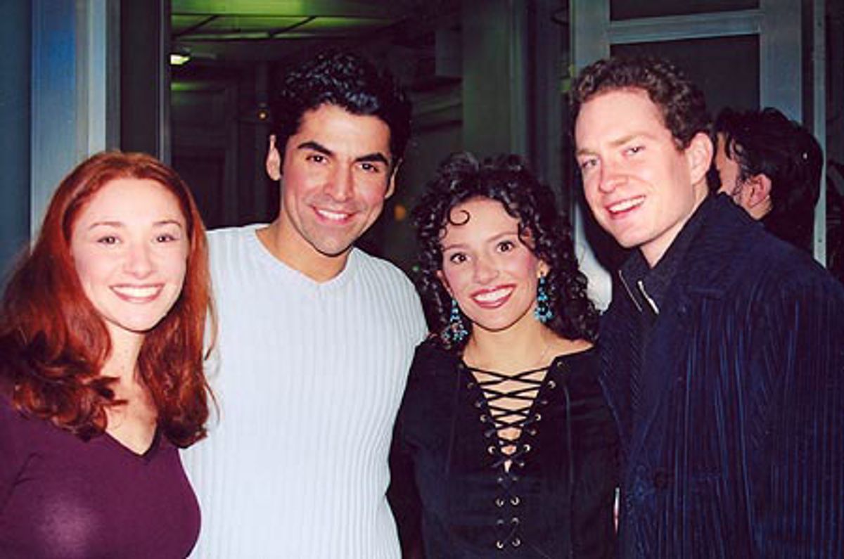 
Nili Bassman (Never Gonna Dance), Juan Betancur (Actor), Natalie Hill, and Adam Monley (Romeo in Paper Mill's Romeo and Bernadette)  at 