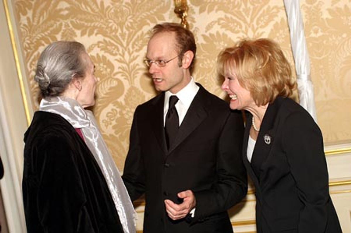 Marian Seldes with David Hyde Pierce and Jane Curtin at 
