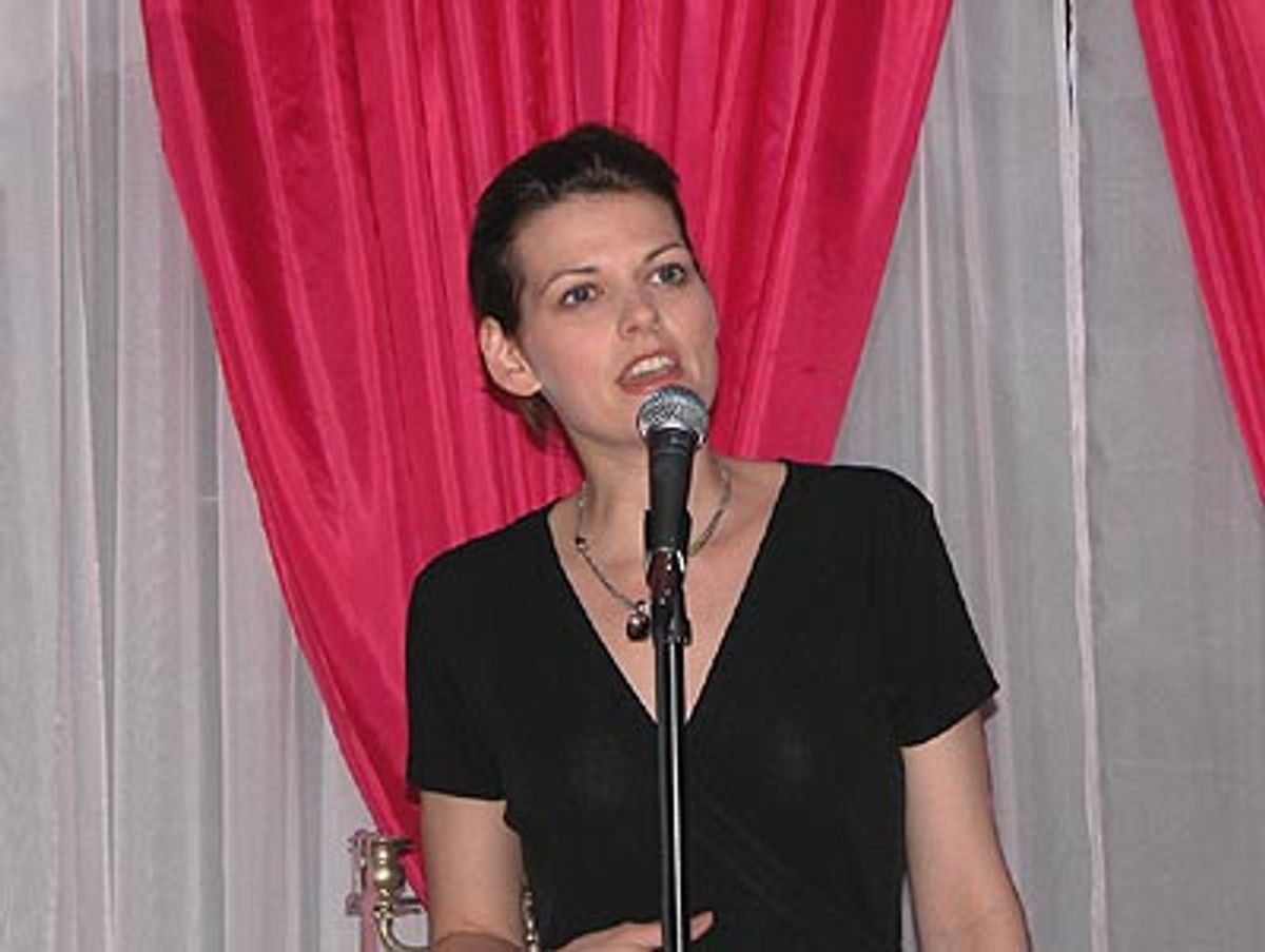 She then introduced the final song of the night,
a perfect example of the festival's purpose, a
new song by up and coming composer Brian Lowdermilk  at 