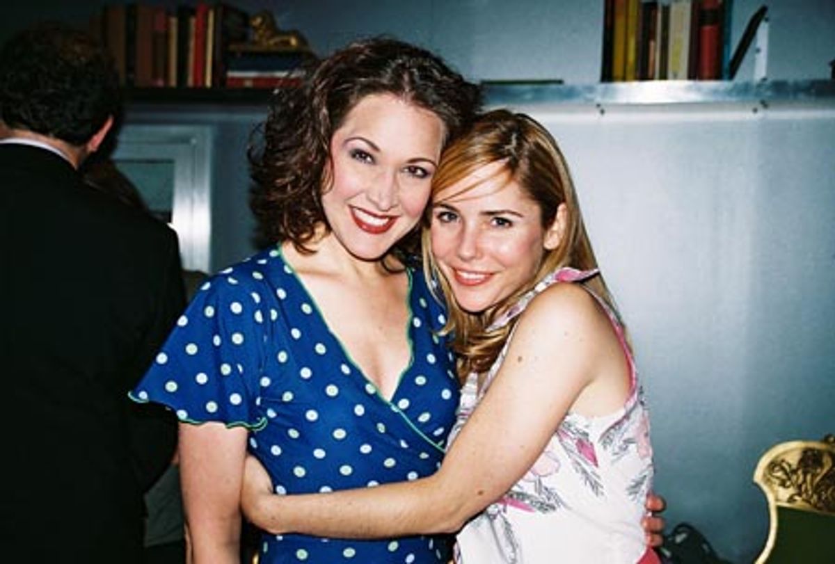 Kaitlin Hopkins (The Great American Trailer Park Musical) and Kerry Butler (Miracle Brothers) who played Mother and Daughter in
Bat Boy: The Musical.  at 