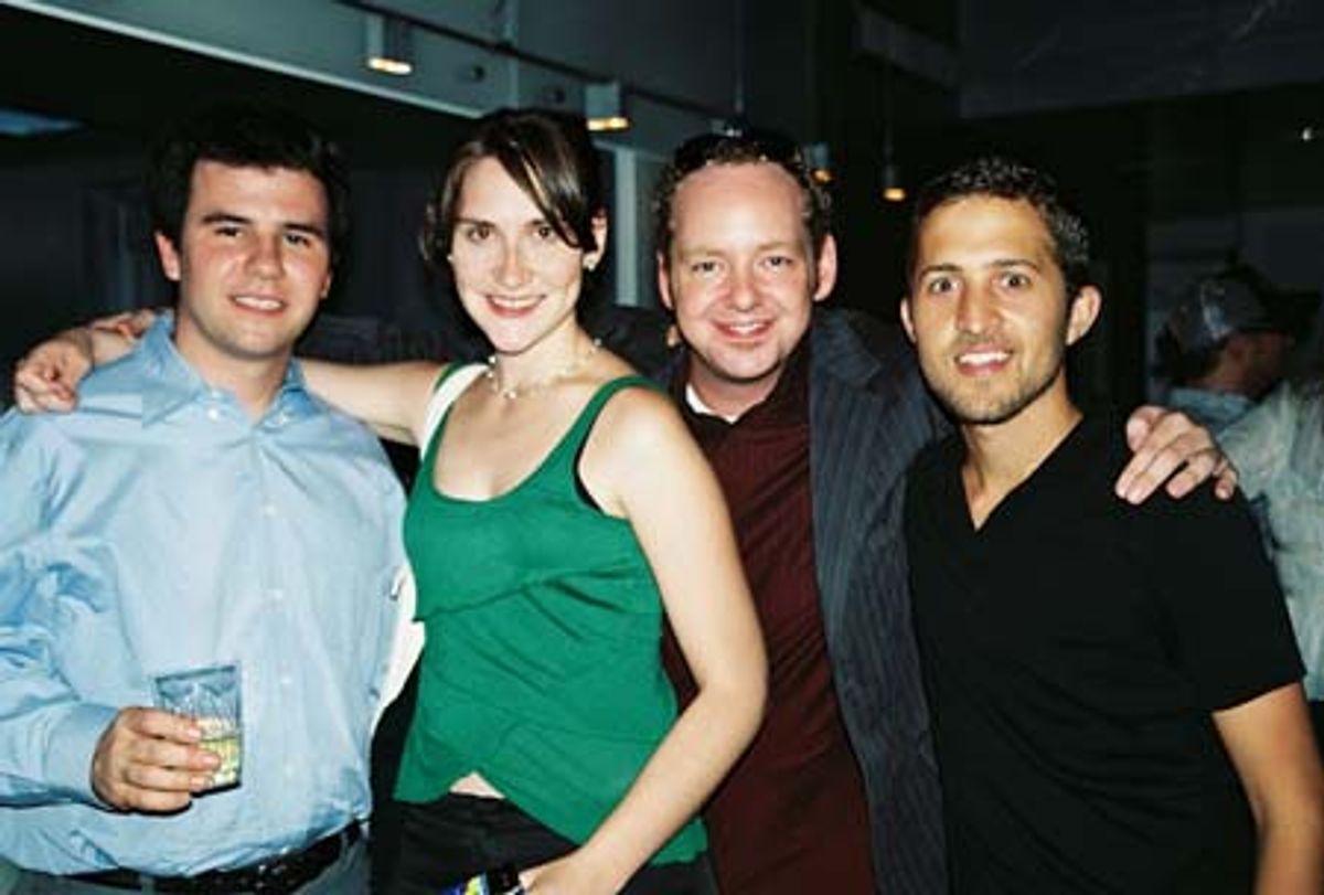 Brian Lowdermilk, Kait Kerrigan, Jamie McGonnigal (NYMF Founding Producer) and Denver Casado  at 