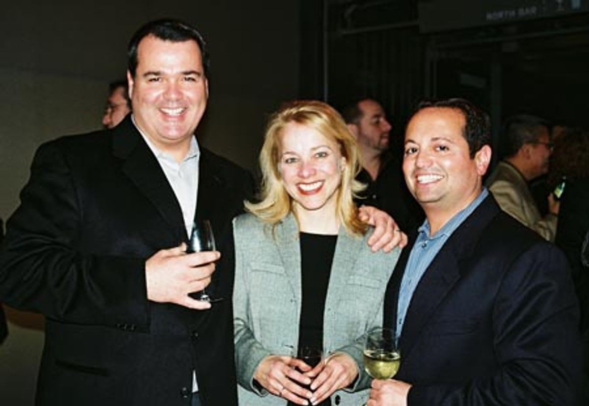Jeff Jenssen (NYMF Benefit Committee), Sharon Fallon (NYMF Chair, Benefit Committee) and Mike DeSimone (NYMF Benefit Committee) at NYMF's Best of Fest Bash