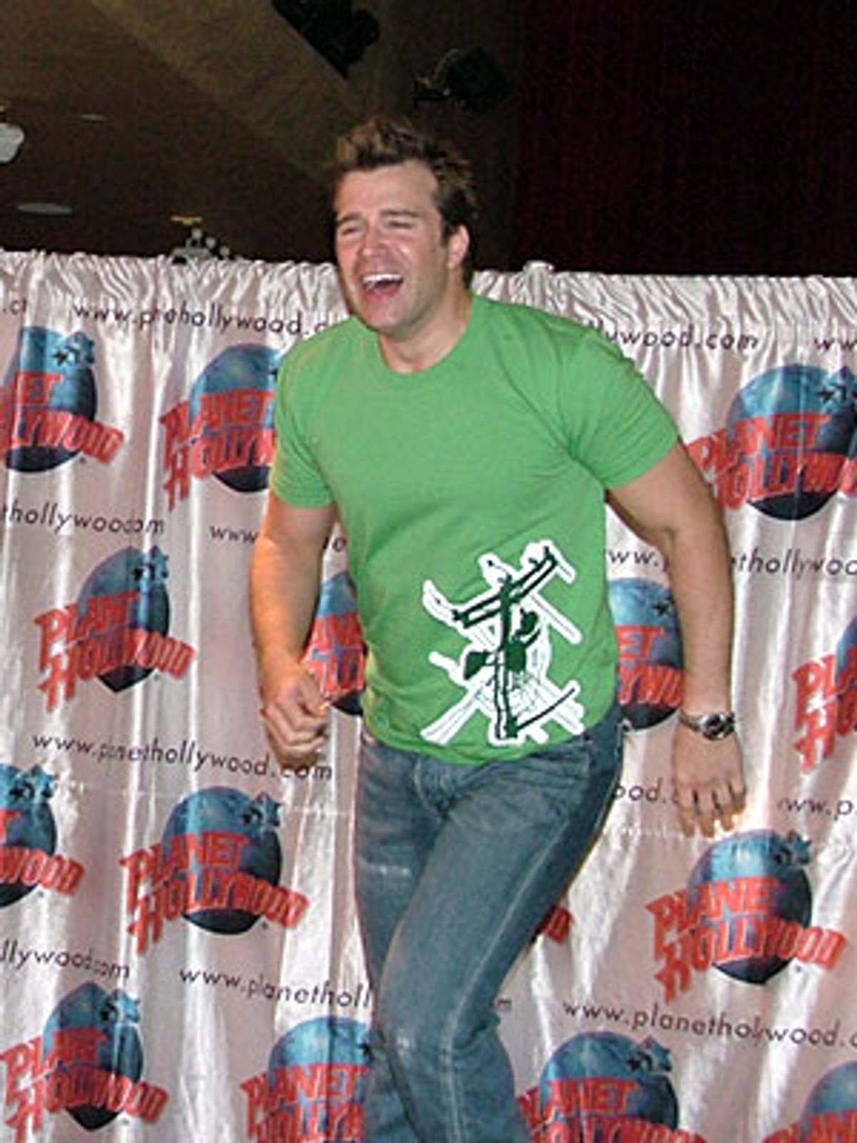 Danny Gurwin races out from backstage at 