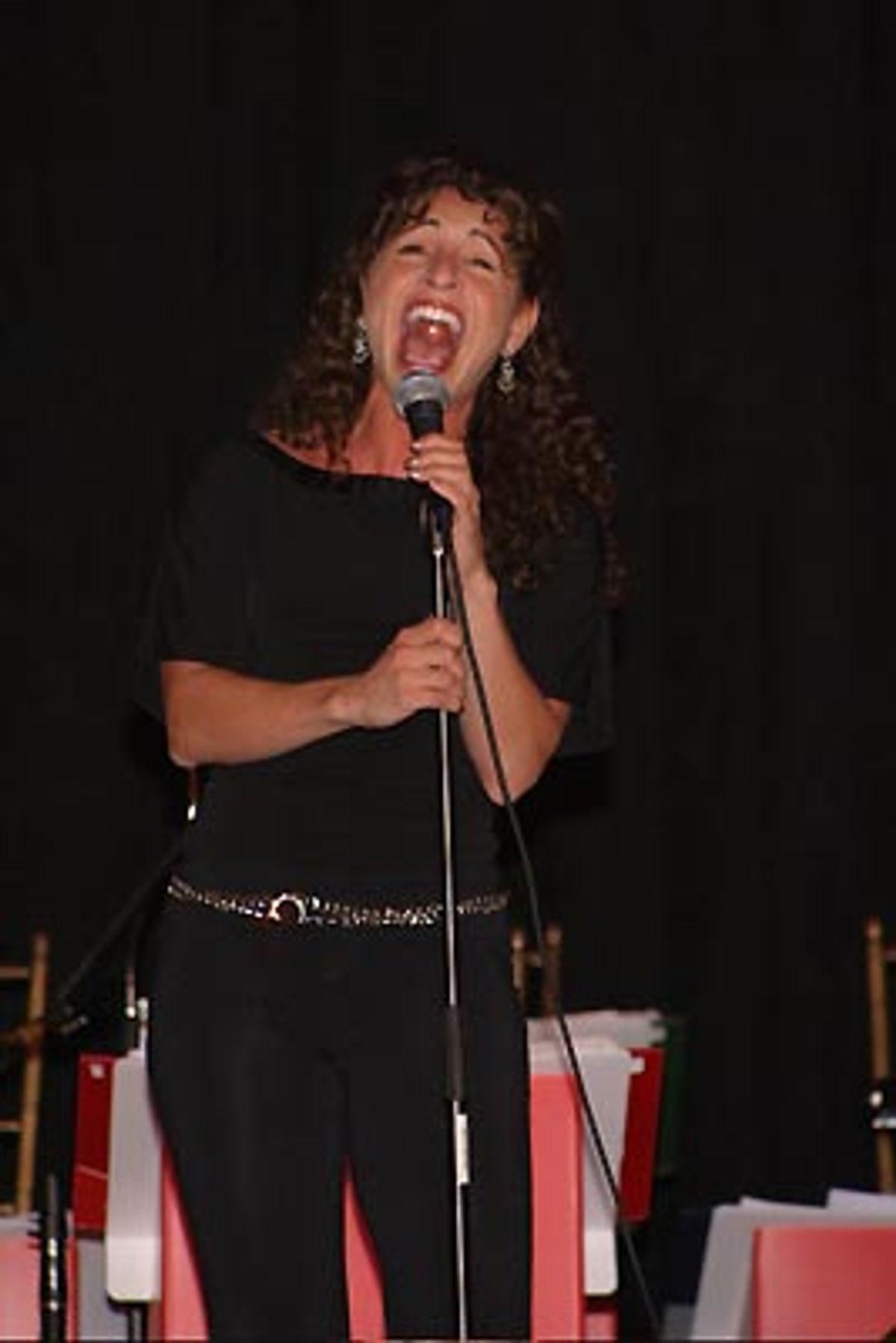 Jodie Langel belting one out to the audience at 