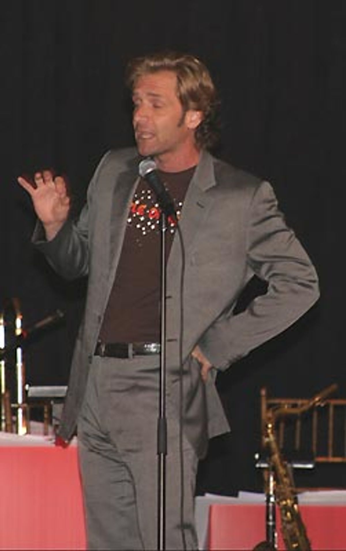 Malcolm Gets is not like the other cavemen in Pete Mill's 'Caveman Song.' at 