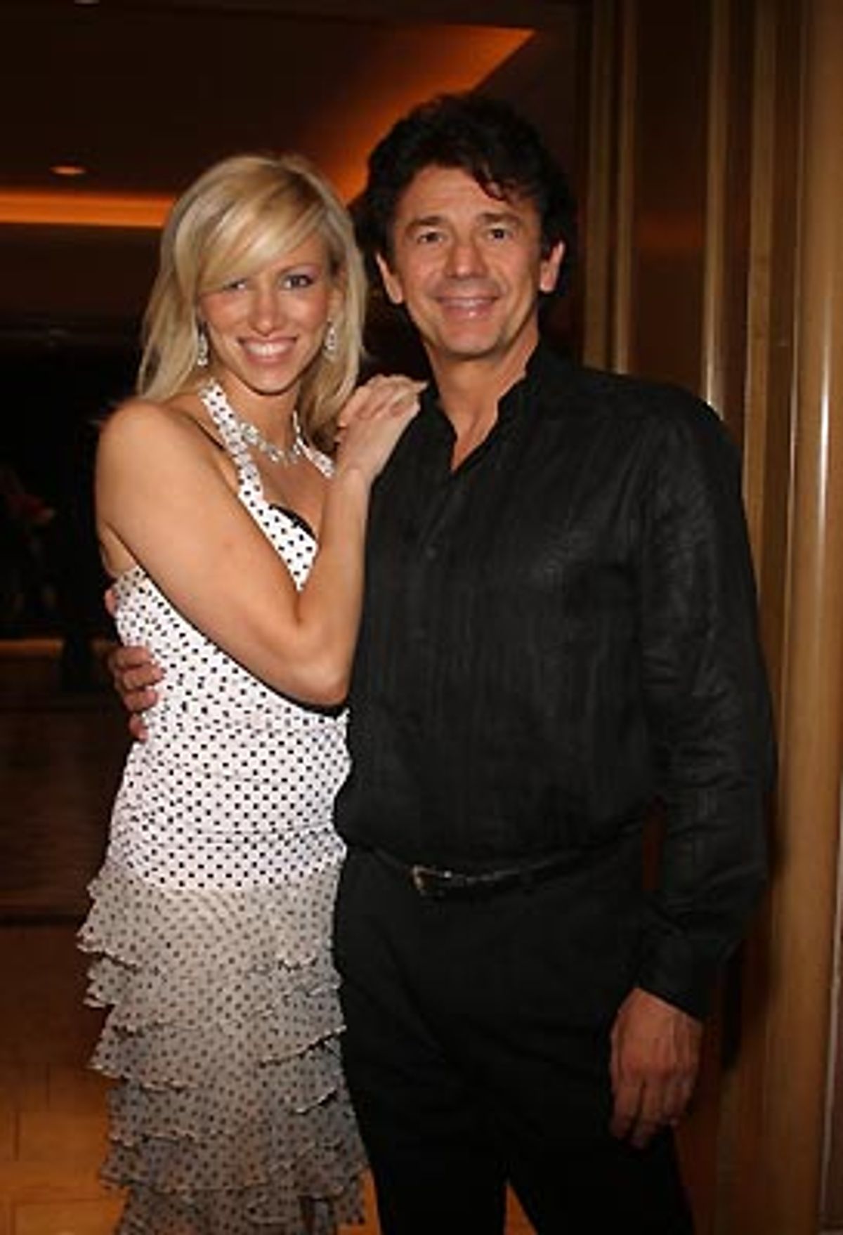 Deborah and Adrian pose seconds before Deborah rushes off to conclude another concert 2 minutes away! at 