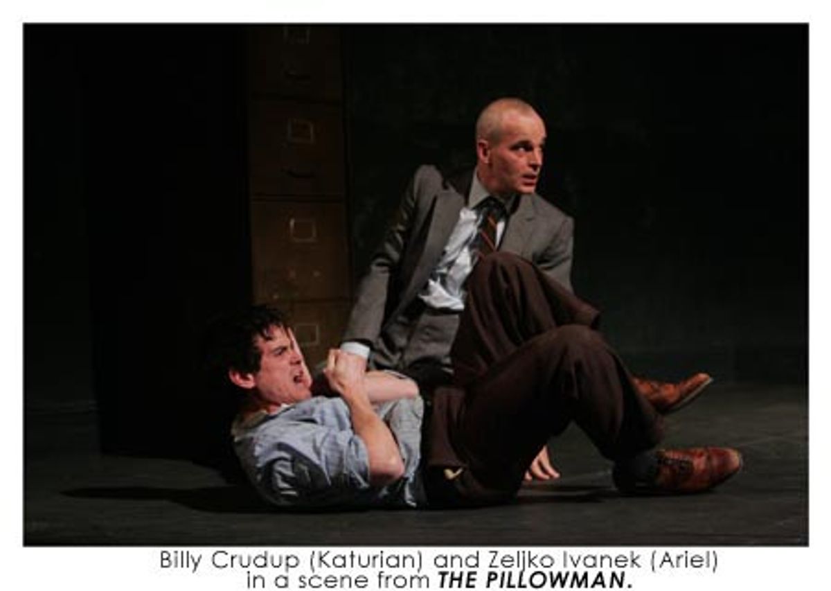 Billy Crudup (Katurian) and Zelkjo Ivanek (Ariel) in a scene from The Pillowman. at 