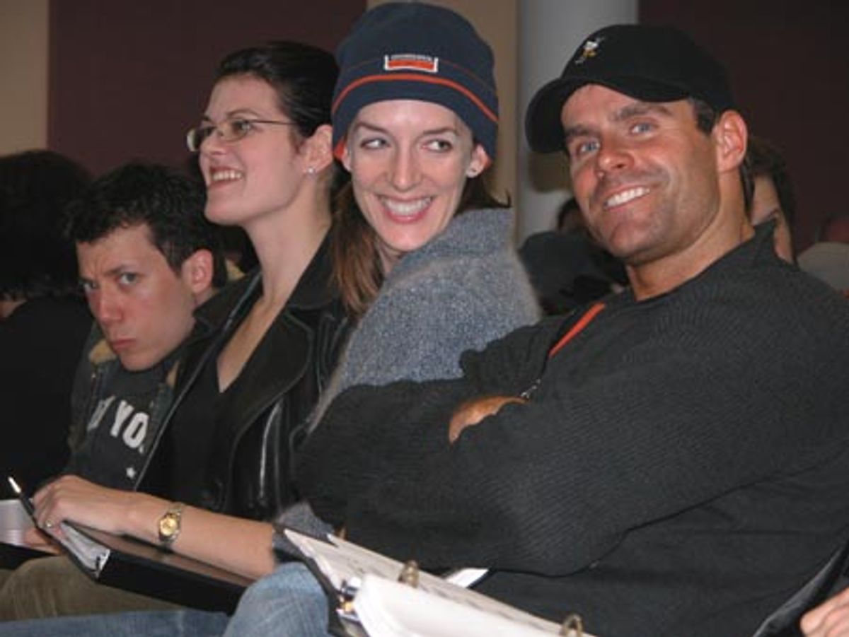 Kate, Julia, Cameron and a quizzical John Tartaglia at 