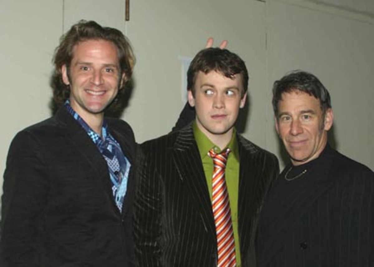 Malcolm Gets (who played Gordon Schwinn in a New Brain) and Michael Arden, with Stephen Schwartz!  at 