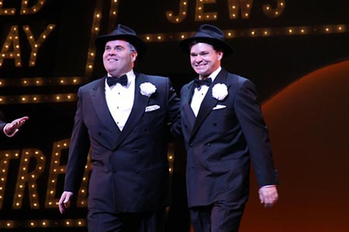 John Treacy Egan (Max Bialystock) and Hunter Foster (Leo Bloom) at 