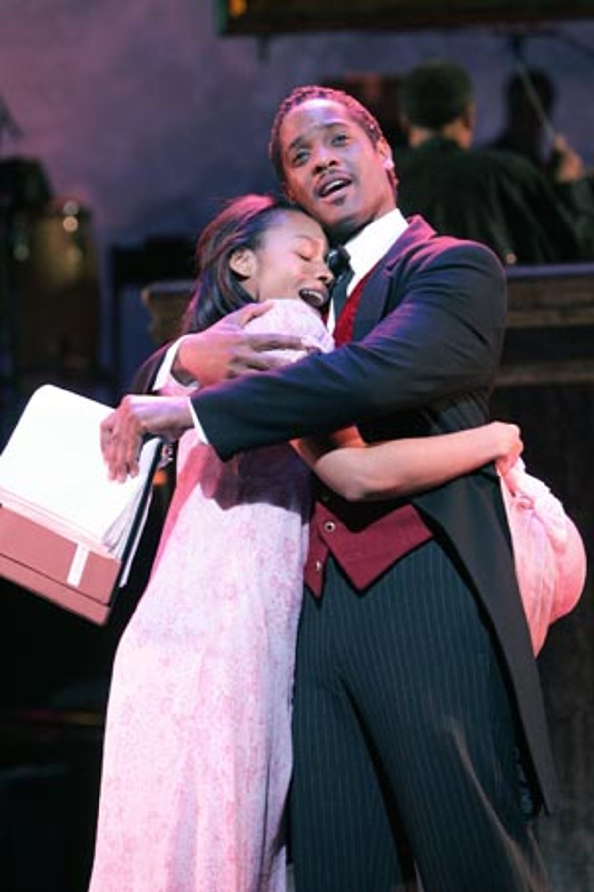Anika Noni Rose and Blair Underwood in a scene from the Encores! production of PURLIE  at 