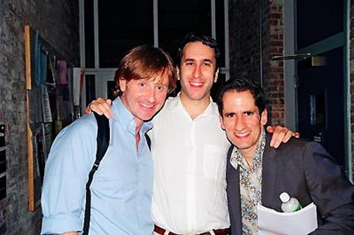 Writing team Robert Bartley and Danny Whitman with
Seth Rudetsky at 