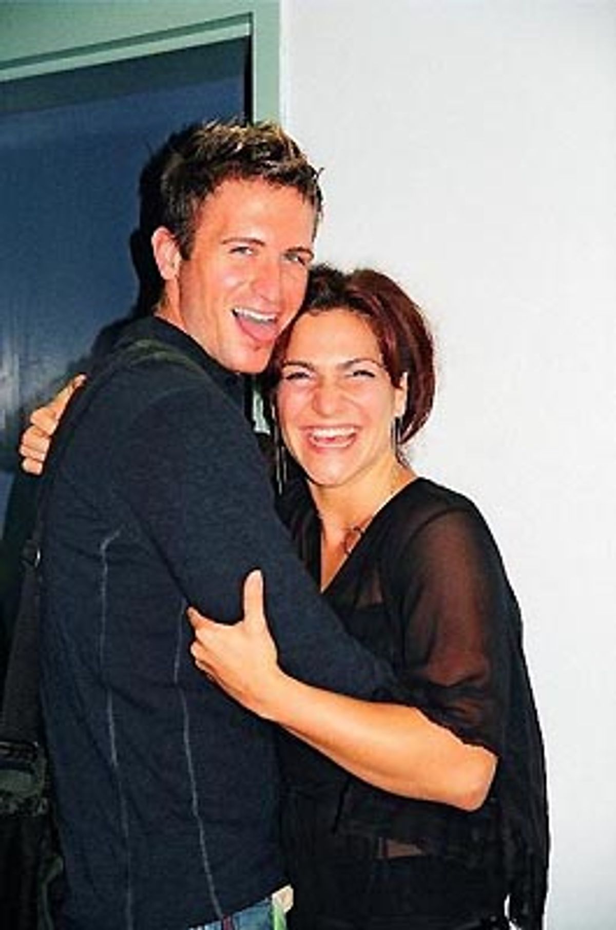 Hairspray buddies John Hill and Shoshana Bean
joking around backstage at 