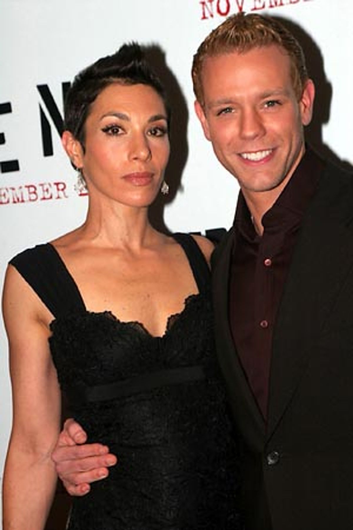 Cybele (wife) and Adam Pascal at RENT Film Premieres at the Ziegfeld Theatre