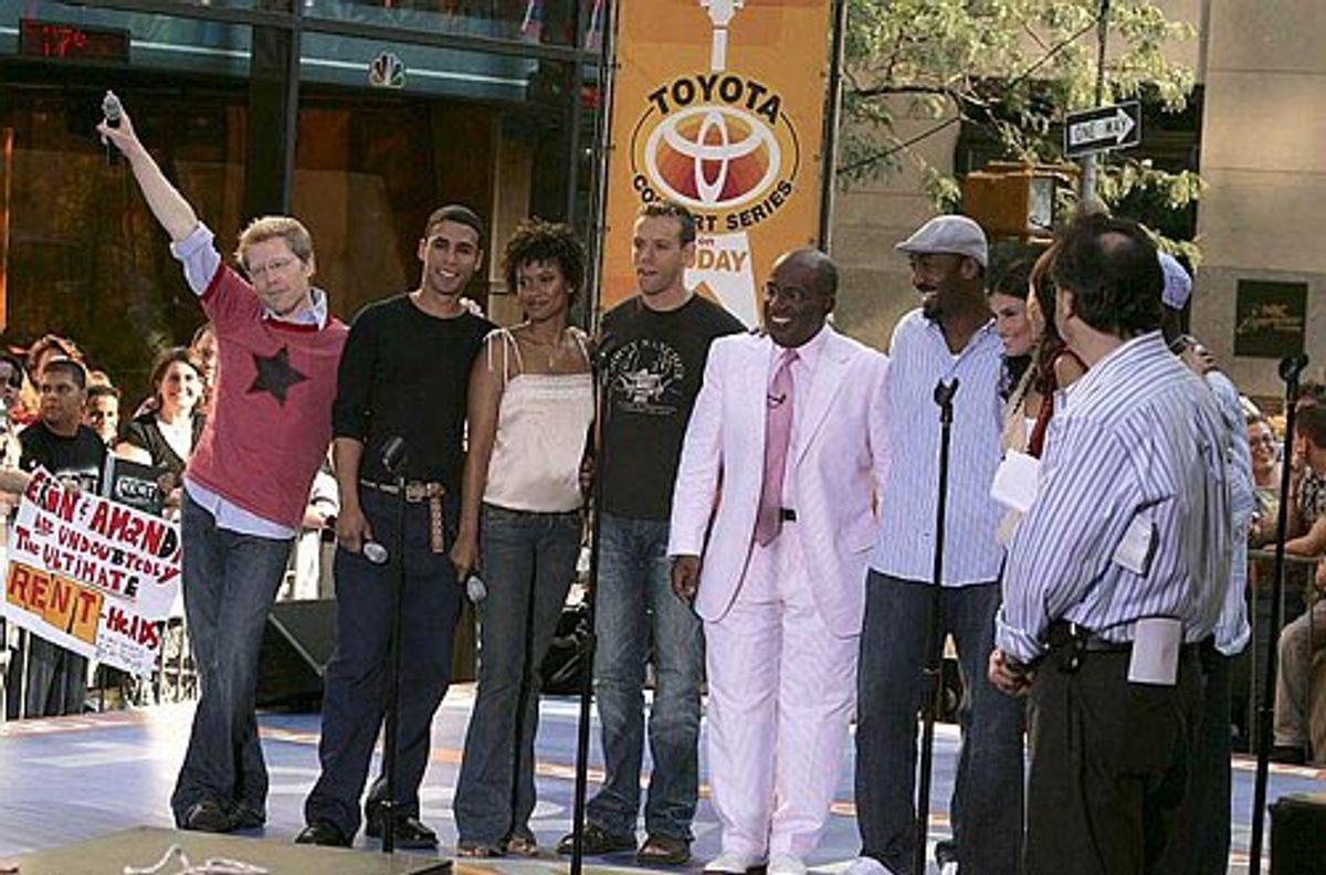 Adam Pascal, Tracie Thoms, Anthony Rapp, Wilson Jermaine Heredia, Jesse L. Martin, Idina Menzel, Taye Diggs and Rosario Dawson  at 