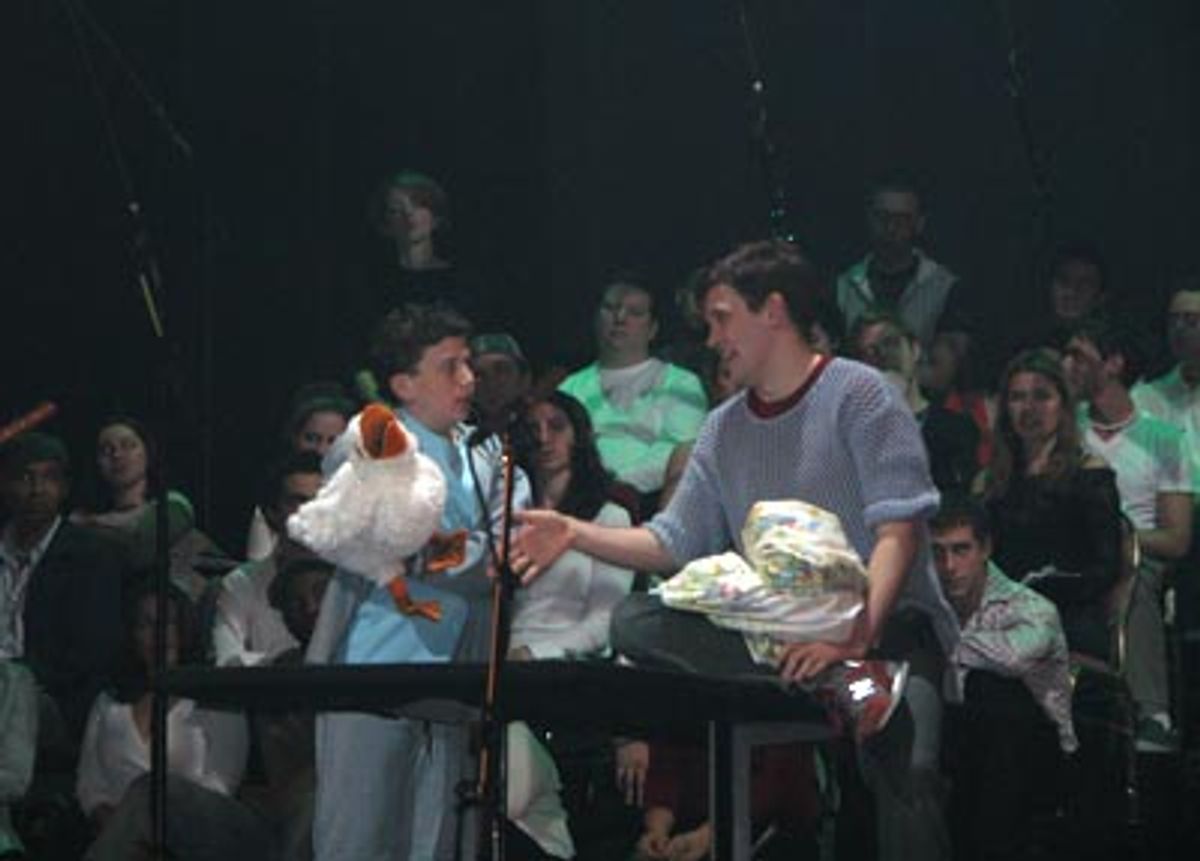 Harrison Chad and and pet duck Otto at 