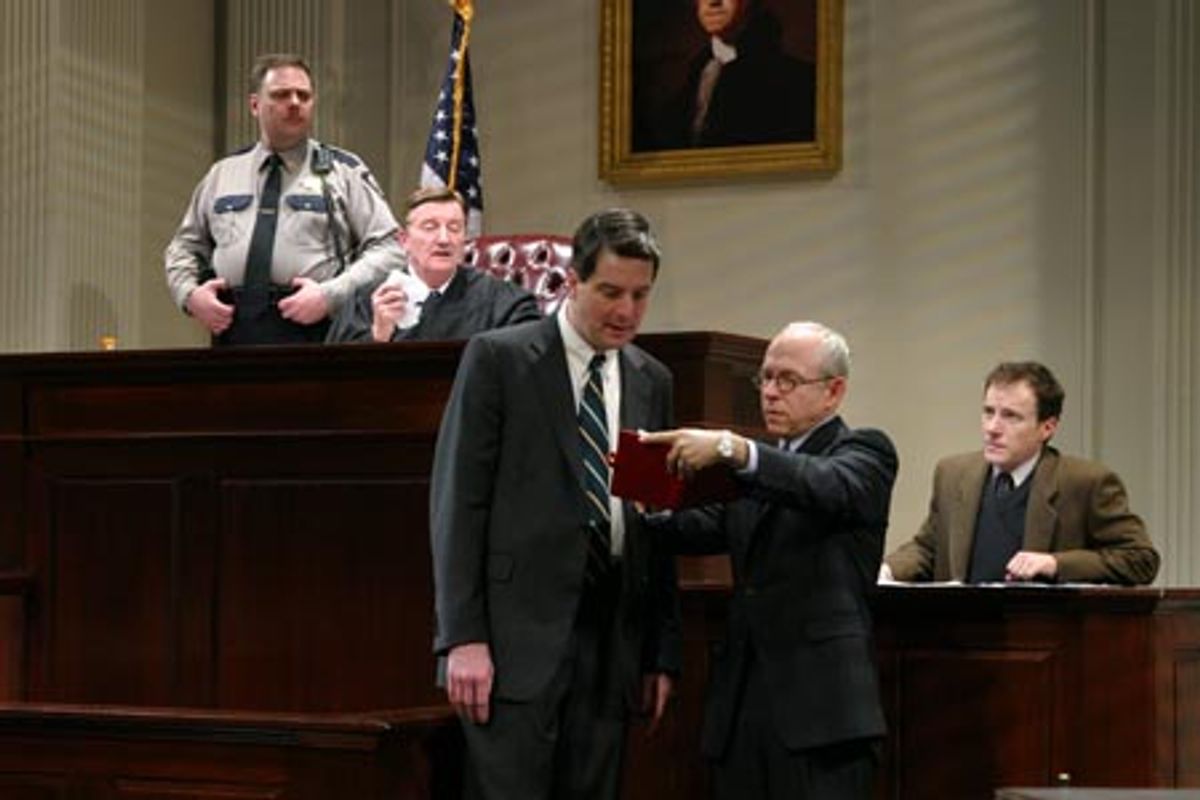 Steven Hawley, Larry Bryggman, Christopher Evan Welch, Bob Balaban and Steven Goldstein in Atlantic Theater Company's world premiere of David Mamet's 'ROMANCE' directed by Neil Pepe. Photo (c) Gerry Goodstein. at 