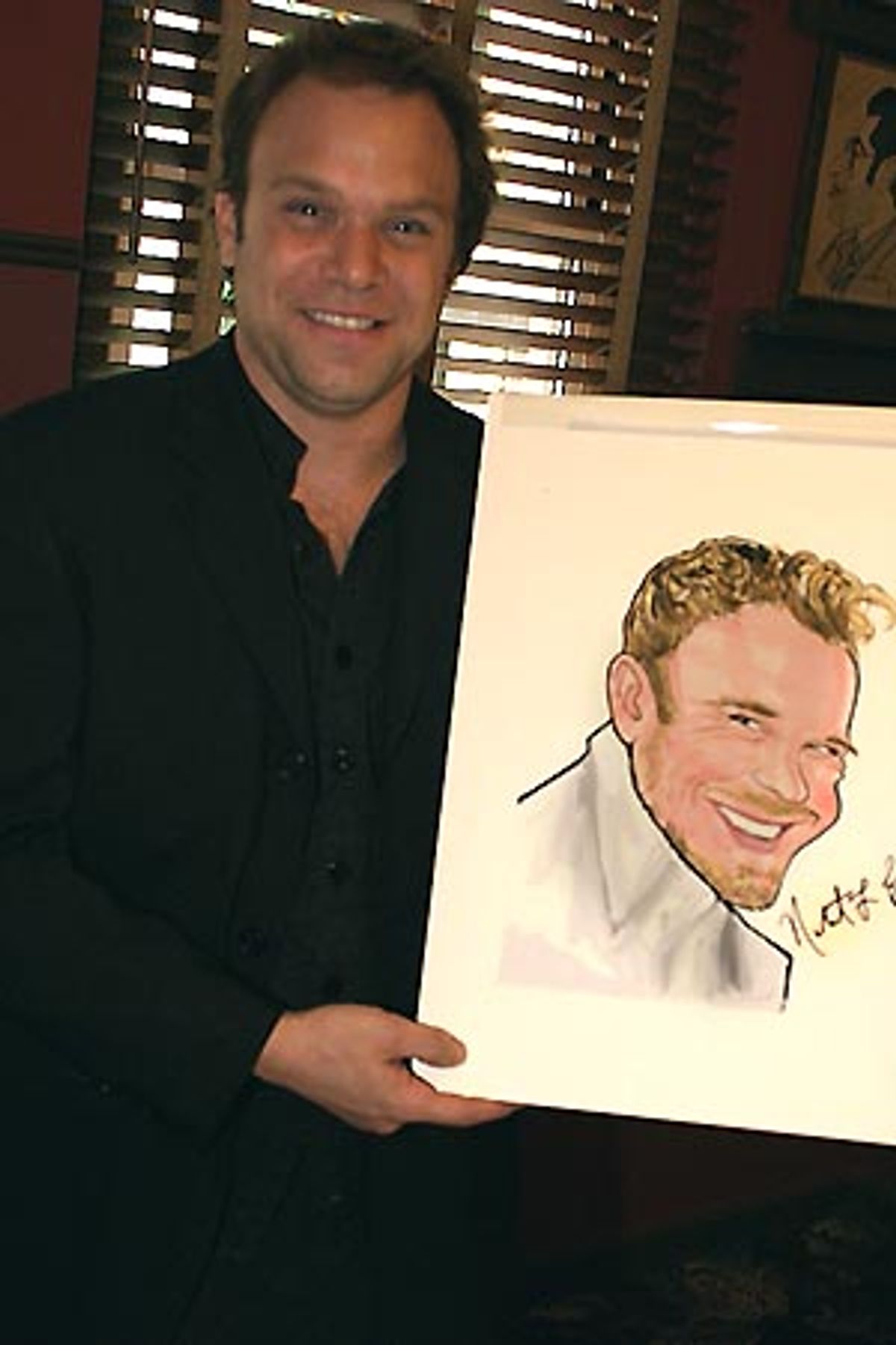 Norbert and his caricature at 