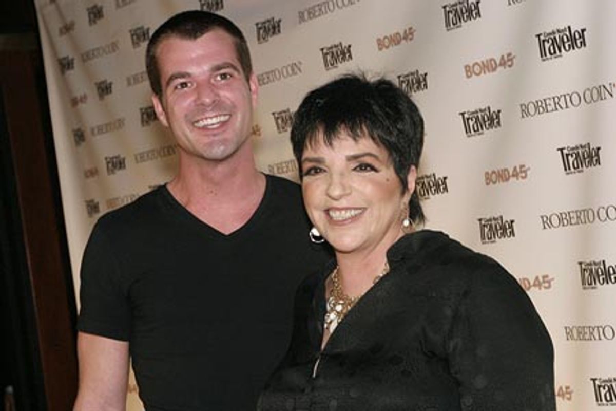 Liza Minnelli with friend DJ Jason Drew at 
