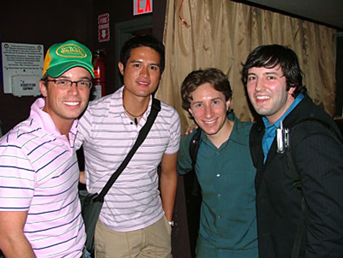 Geoffrey Soffer, Joaquin Esteva (from Broadway ad agency Serino- Coyne),
Craig Burns and Justin Huff (from Bernard Telsey Casting) at 