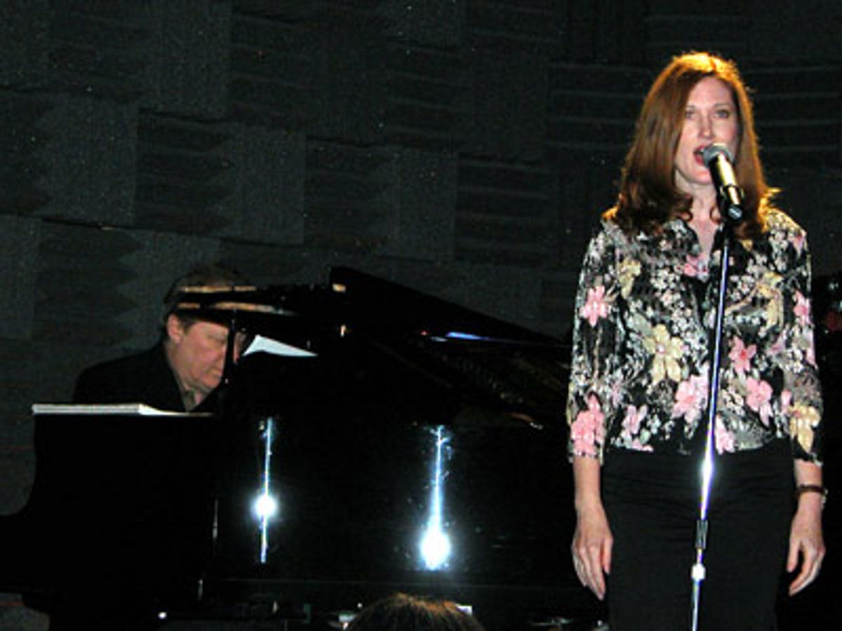 Loving couple, Michael McKean (on piano) and Annette O'Toole (Smallville)
play the sexy and double entendre-filled original tune 'Banjo Daddy'
from an upcoming musical they are working on together. at 