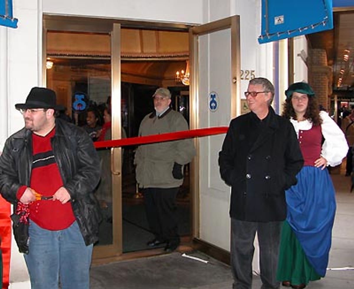 Preparing for the ribbon cutting ceremony

 at 