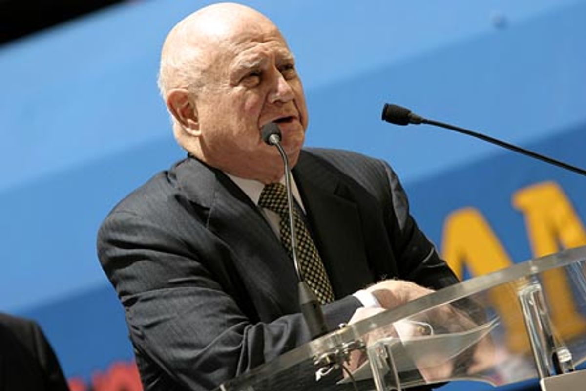 Gerald Schoenfeld (Chairman), The League of American Theatres & Producers Inc. on stage to present the star award... at 